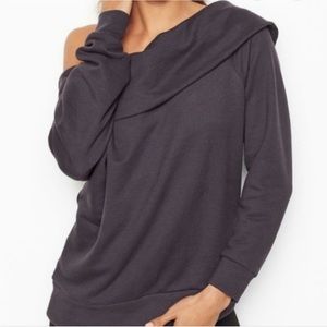 Victoria Sport maroon off shoulder sweatshirt